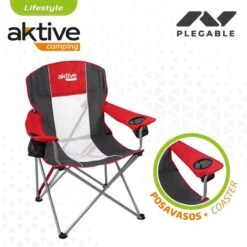 AKTIVE - Chaise De Camping XL Avec Porte-Gobelet -Camping Boutique aktive chaise de camping xl avec porte gobelet 2
