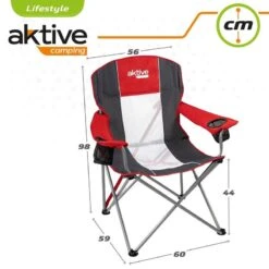 AKTIVE - Chaise De Camping XL Avec Porte-Gobelet -Camping Boutique aktive chaise de camping xl avec porte gobelet 5