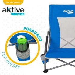 AKTIVE - Chaise Pliante Avec Poche Et Poignée De Transport -Camping Boutique aktive chaise pliante avec poche et poignee de transport 2