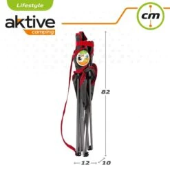 AKTIVE - Chaise Pliante Camping 64,50x49,50x82 Cm, Gris Foncé Et Rouge -Camping Boutique aktive chaise pliante camping 6450x4950x82 cm gris fonce et rouge 6