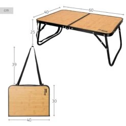AKTIVE - Table De Camping Pliante Effet Bambou, 60x40x25 Cm -Camping Boutique aktive table de camping pliante effet bambou 60x40x25 cm 3