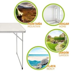 AKTIVE - Table Pliante En Aluminium Et Bois. Table De Camping 80x60x70 Cm -Camping Boutique aktive table pliante en aluminium et bois table de camping 80x60x70 cm 3
