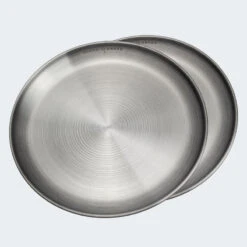 Assiette Plate De Camping | Diamètre Env. 23 Cm | Acier Inox | 2 Assiettes -Camping Boutique assiette plate de camping diametre env 23 cm acier inox 2 assiettes 2