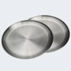 Assiette Plate De Camping | Diamètre Env. 23 Cm | Acier Inox | 2 Assiettes -Camping Boutique assiette plate de camping diametre env 23 cm acier inox 2 assiettes 4
