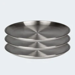 Assiette Plate De Camping | Diamètre Env. 23 Cm | Acier Inox | 3 Assiettes -Camping Boutique assiette plate de camping diametre env 23 cm acier inox 3 assiettes 5