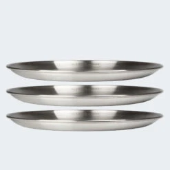 Assiette Plate De Camping | Diamètre Env. 23 Cm | Acier Inox | 3 Assiettes -Camping Boutique assiette plate de camping diametre env 23 cm acier inox 3 assiettes 6
