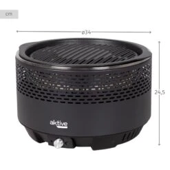 Barbecue Rond Noir Sans Fumée 2 En 1 Ø34 Cm Aktive -Camping Boutique barbecue rond noir sans fumee 2 en 1 o34 cm aktive 3