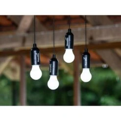 Camping Boutique -Camping Boutique lampe de camping skandika narvik set de 4 lampes led pull light a piles 1