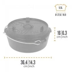 Petromax Dutch Oven FT6-6QT - Sans Pieds -Camping Boutique petromax dutch oven ft6 6qt sans pieds 2