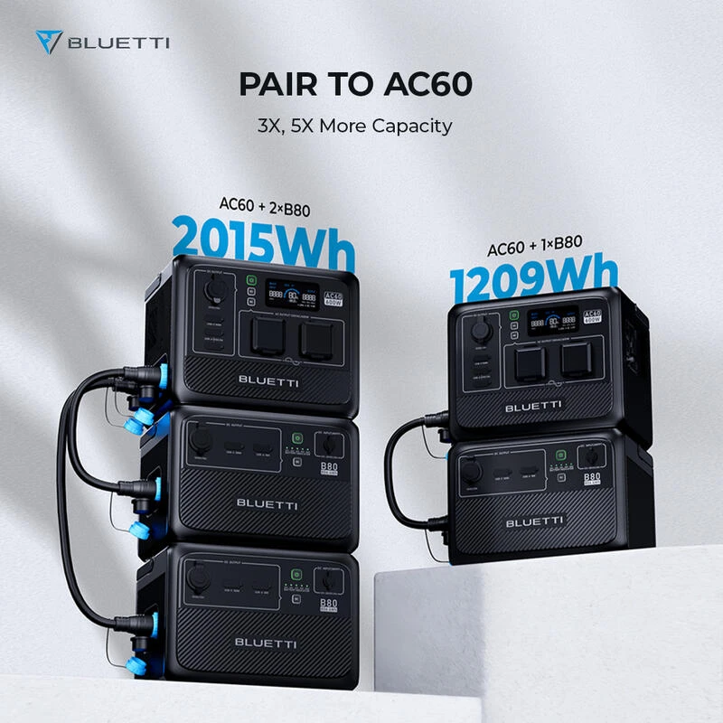 Station Électrique Portable BLUETTI AC60+B80+PV200,IP65 Générateur Solaire 8 Station Électrique Portable BLUETTI AC60+B80+PV200,IP65 Générateur Solaire – Image 6