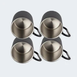 Tasse Thermique De Camping 300 Ml | Mousqueton | Acier Inoxydable | 4 Gobelets -Camping Boutique tasse thermique de camping 300 ml mousqueton acier inoxydable 4 gobelets 3