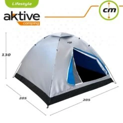 Tente 4 Hommes 205x205x130 Cm Aktive -Camping Boutique tente 4 hommes 205x205x130 cm aktive 2