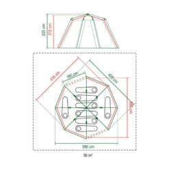 Tente Coleman Octagon 8 (Verte) -Camping Boutique tente coleman octagon 8 verte 5