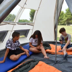 Tente De Camping Tipii - 6 Personnes - Hauteur 2,50m - Moustiquaire - Beige/Gris -Camping Boutique tente de camping tipii 6 personnes hauteur 250m moustiquaire beigegris 5