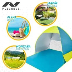 Tente De Plage Pop Up Bleue Et Verte Aktive Beach -Camping Boutique tente de plage pop up bleue et verte aktive beach 3