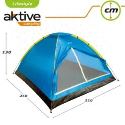 Tente Dôme 4 Hommes 210x240x130 Cm Aktive -Camping Boutique tente dome 4 hommes 210x240x130 cm aktive 2