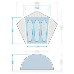 Tente Dôme De Trekking - 3 Places - MT900 14 Tente Dôme De Trekking - 3 Places - MT900 -Camping Boutique tente dome de trekking 3 places mt900 2