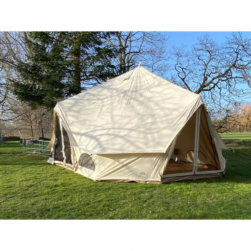 Tente Tipi En Coton - Freya - 12 Personnes - 6 X 4 M – 3m Hauteur - Moustiquaire 4 Tente Tipi En Coton - Freya - 12 Personnes - 6 X 4 M – 3m Hauteur - Moustiquaire – Image 2